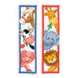 Animals: Set of 2 Bookmarks Counted Cross Stitch Kit by Vervaco