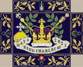 King Charles III Church kneeler on Blue By Jacksons