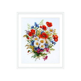 Meadow Blooms Counted Cross Stitch Kit on Evenweave by Merejka