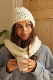 The Cosy Hat & Snood Knitting Kit by DMC