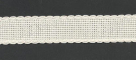 1 Metre of Aida Band Fabric 2.5cm Wide 14 Count Cream with Cream Edge