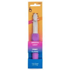 Crochet Hook: Plastic: Easy Grip Handle with Finger Flat: 17cm x 15.00mm by Pony