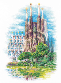 Sagrada Familia Counted Cross Stitch Kit by Riolis