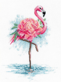 Blooming Flamingo Counted Cross Stitch Kit  By Riolis