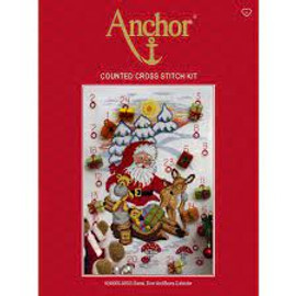 Santa, Deer and Bears Calendar Counted Cross Stitch Kit by Anchor