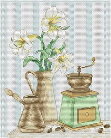 An Aroma of Coffee Counted Cross Stitch Kit by VDV