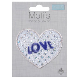 Silver Sequin Love Heart Motif by Trimits
