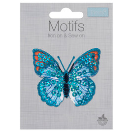 Blue Sequin Butterfly Motif by Trimits