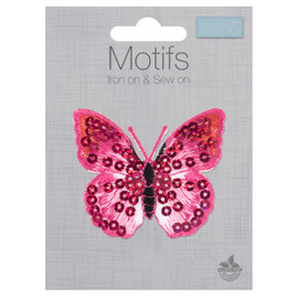 Pink Sequin Butterfly Motif by Trimits
