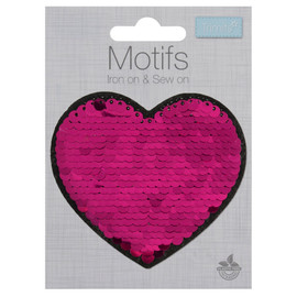 Pink Heart: Flip Sequin Motif by Trimits