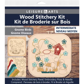 Gnome Birds Wood Stitchery Shapes Kit By Leisure Arts