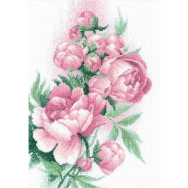 Lush Peonies Counted Cross Stitch Kit By Riolis