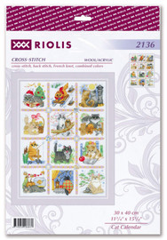 Cat Calendar Counted Cross Stitch Kit by Riolis