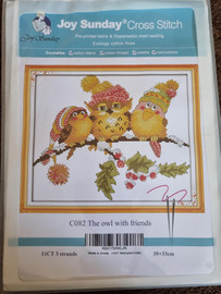 The Owls with Friends Cross stitch Kit by Joy Sunday - Whilst stocks last