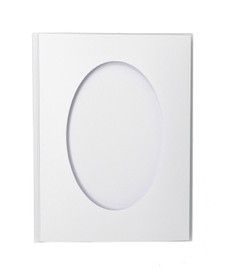 Pack of 10Cards A6 - Oval Aperture White Card 108 x 148mm aperture of 70 x 107mm