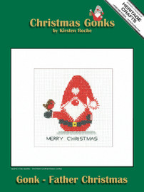 Gonk Father Christmas Counted Cross Stitch Card Kit By Heritage Crafts