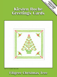 Holly Filigree Tree Counted Cross Stitch Card Kit by Heritage Crafts