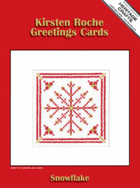 Red Filigree Snowflake Counted Cross Stitch Card Kit by Heritage Crafts