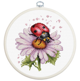 Field Flowers Cross Stitch Kit with hoop by Luca S