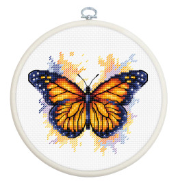 The Monarch Butterfly Cross Stitch Kit with Hoop By Luca S