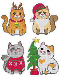 Christmas Cats Cross Stitch Ornaments Kit by Orchidea