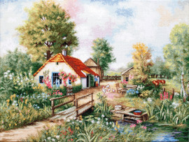 Village Landscape Cross stitch Kit by Luca S