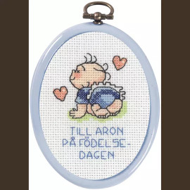 Baby Boy Mini 2 Counted Cross Stitch Kit by Permin