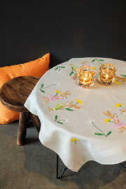 Easter Rabbits Embroidery Table Cloth by Vervaco