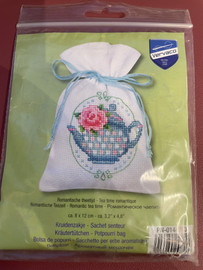 Romantic Tea Time Counted Cross Stitch Gift Bag by Vervaco