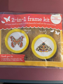 2 in 1 Moth Frame Cross Stitch Kit