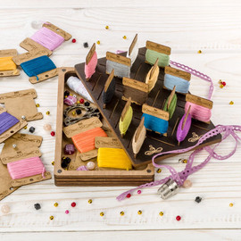 Storage Box for handcraft and 38 bobbins included