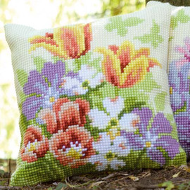 Spring Flowers Chunky Cross Stitch Kit by Vervaco