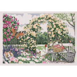 Garden of Flowers Counted Cross Stitch Kit by Permin