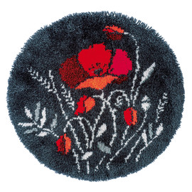 Poppies Shaded Latch Hook Rug Kit by Vervaco