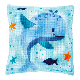 Whales Fun Counted Cross Stitch Cushion Kit by Vervaco
