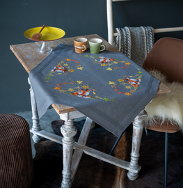 Foxes in Autumn Embroidery Tablecloth Kit by Vervaco