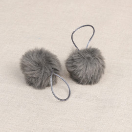 1 Dark Grey pom Pom Faux Fur 4cm Diameter