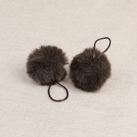 1 Brown pom Pom Faux Fur 4cm Diameter 