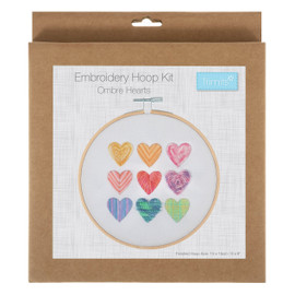 Ombre Hearts Embroidery Kit with Hoop by Trimits