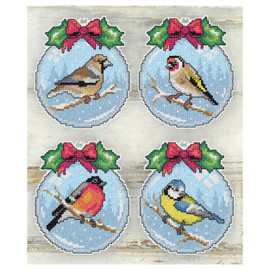 Birds: Set of 4 Counted Cross Stitch Kit by Orchidea