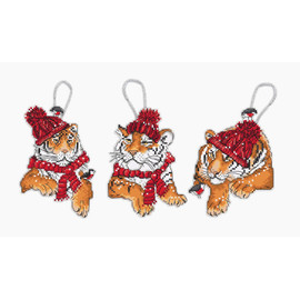 Christmas Tiger Toys Cross Stitch Kit by Letistitch