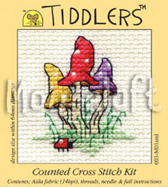 Toadstool Tiddler Cross Stitch Kit by Mouseloft