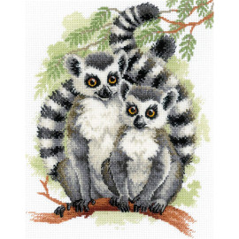 Lemurs Counted Cross Stitch Kit By Riolis