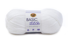 3 x 100g Lion Brand Yarn Basic Stitch Anti Pilling - White  Yarn 