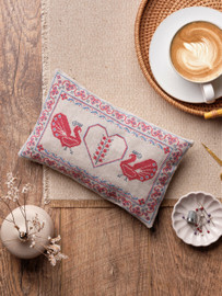 Linen Folk Collection Peacock Counted Cross Stitch Kit Cushion By Anchor