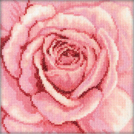 Pink Rose Counted Cross Stitch Kit by RTO