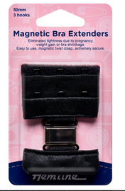 Magnetic Bra Back Extender 50mm in Black by Hemline