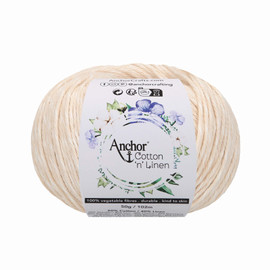 Crochet Yarn: Cotton 'n' Linen: 4 Ply 50g Ball: Snowdrop