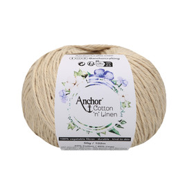 Crochet Yarn: Cotton 'n' Linen: 4 Ply 50g Ball: Bone