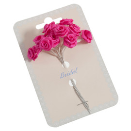 Ribbon Rose: 15mm: Pack of 12: Fuchsia